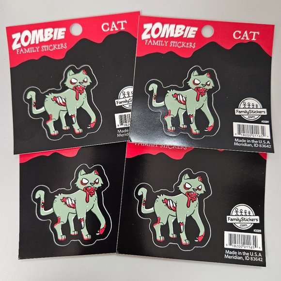 Zombie cat window stickers - Picture 1 of 2